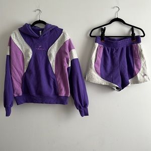 Purple sweatshirt and short set